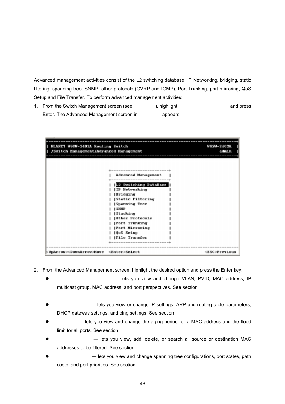 Planet Technology Planet Intelligent Gigabit Ethernet Stackable/Routing Switch WGSW-2402A User Manual | Page 56 / 285