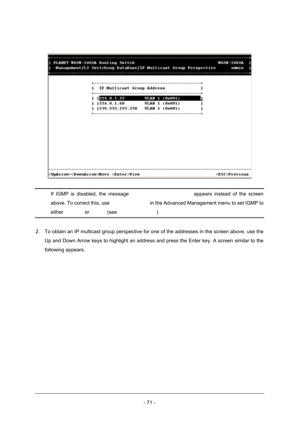 Planet Technology Planet Intelligent Gigabit Ethernet Stackable/Routing Switch WGSW-2402A User Manual | Page 79 / 285