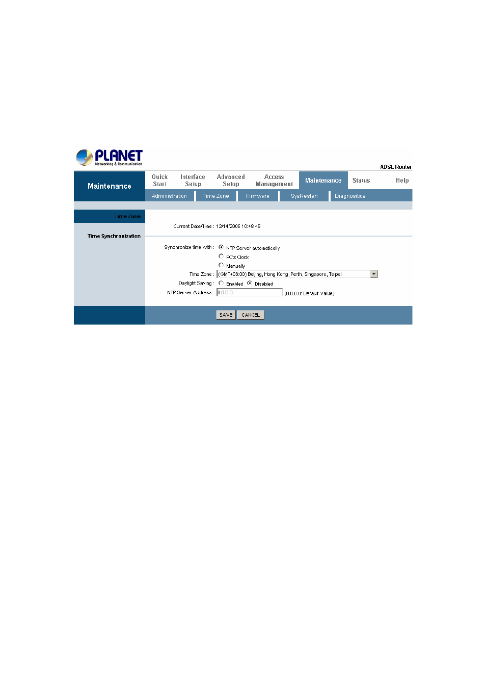 2 system time, 3 admin setting | Planet Technology ADSL 2/2+ Router ADE-3410 User Manual | Page 30 / 55