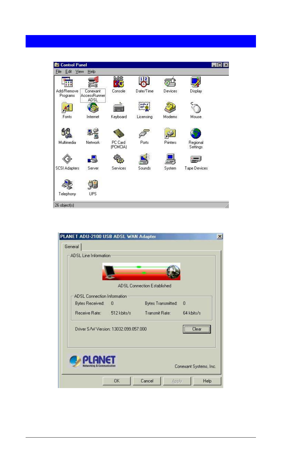 Adsl wan configuration | Planet Technology Bridge/Router ADU-2100 User Manual | Page 23 / 24