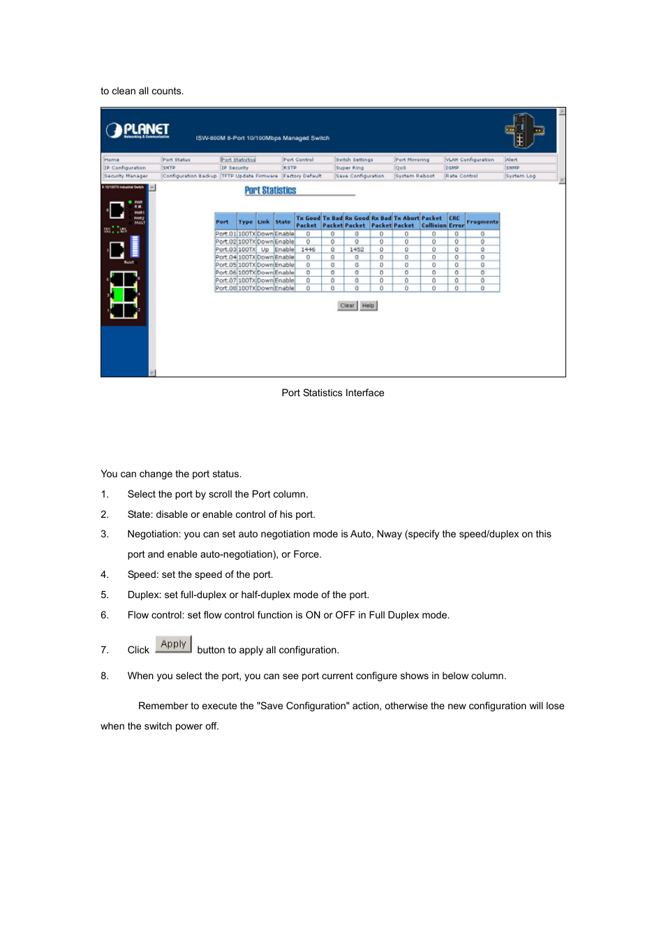 7 port control | Planet Technology ISW-800M User Manual | Page 24 / 57