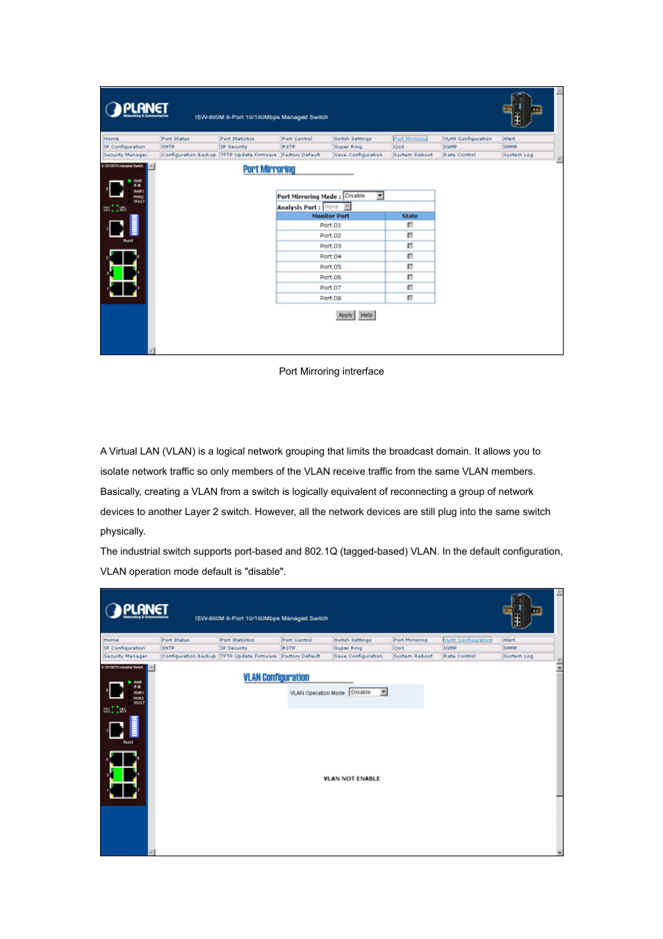 10 vlan configuration | Planet Technology ISW-800M User Manual | Page 27 / 57