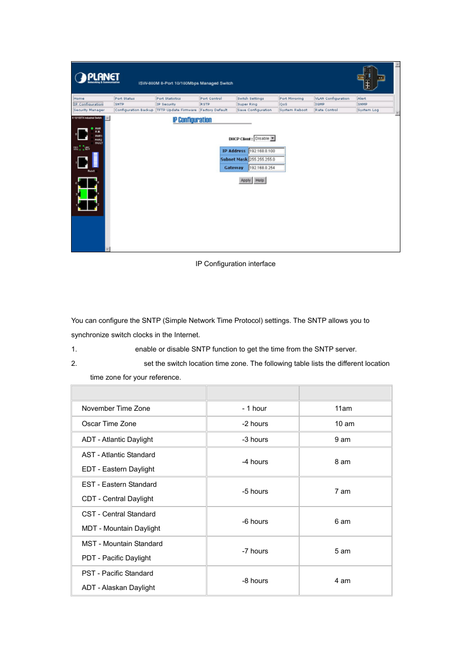 13 sntp configuration | Planet Technology ISW-800M User Manual | Page 36 / 57