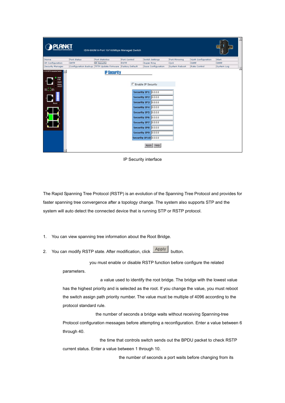 15 rstp configuration, 1 system configuration | Planet Technology ISW-800M User Manual | Page 39 / 57