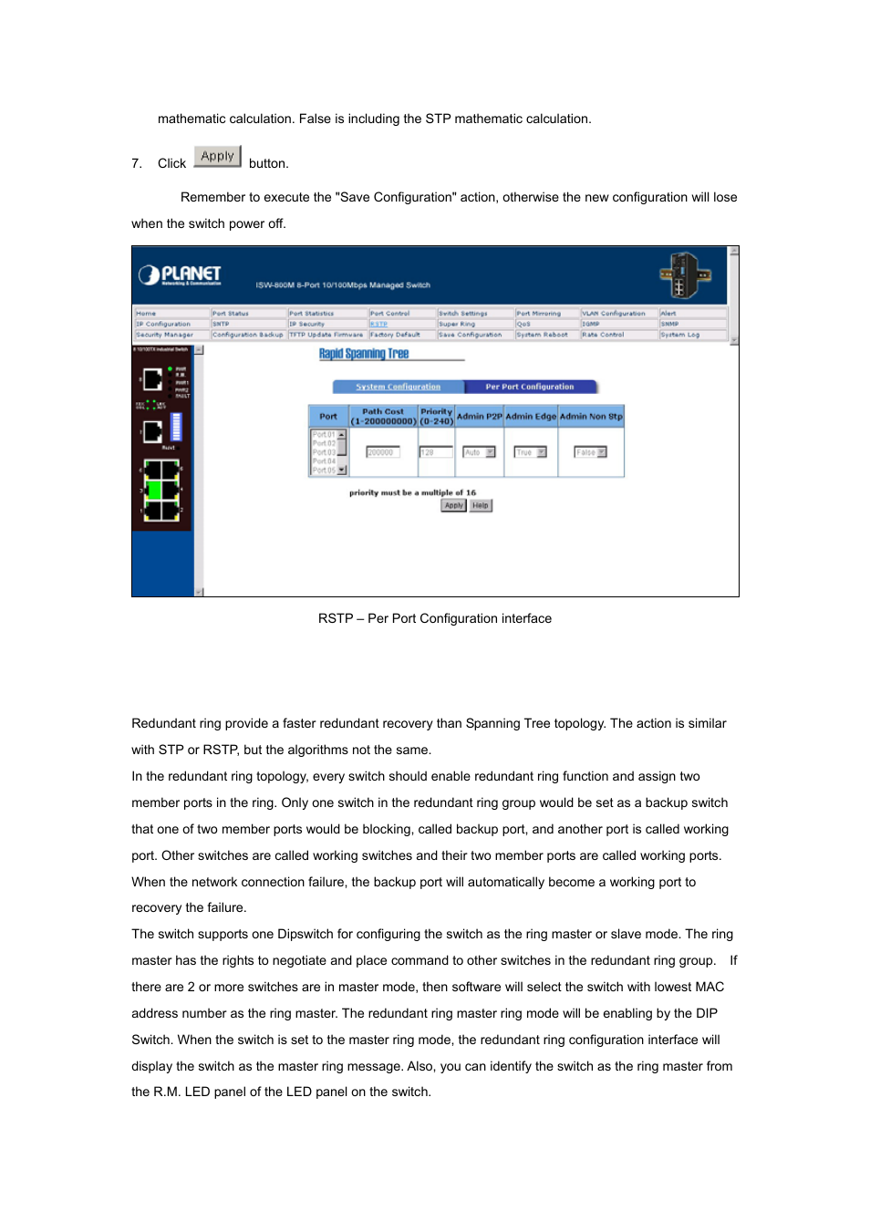 16 redundant ring | Planet Technology ISW-800M User Manual | Page 41 / 57