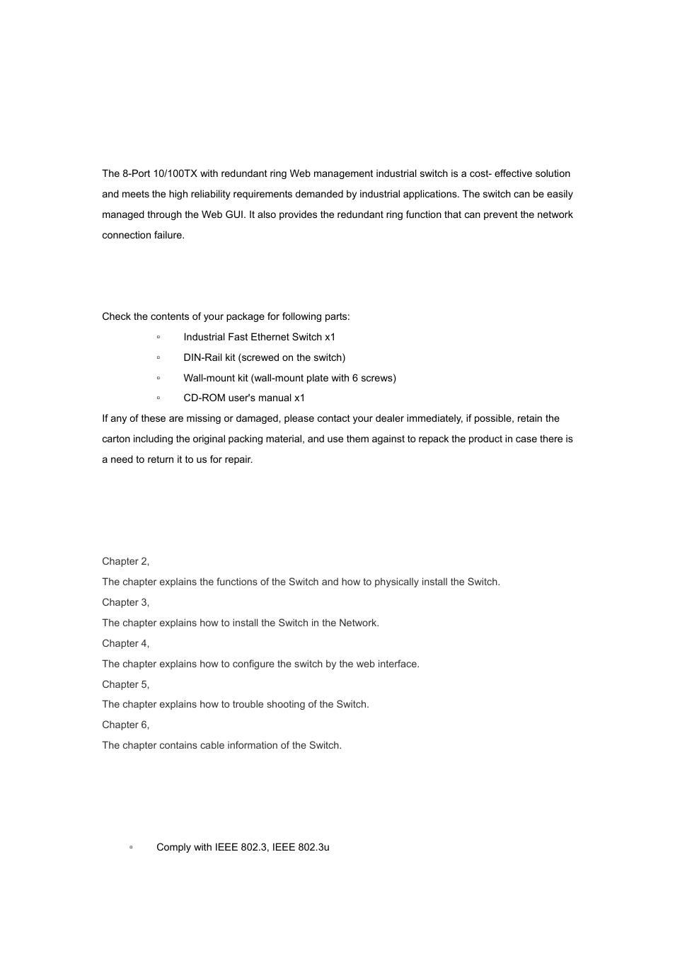 Introduction, 1 packet contents, 2 how to use this manual | 3 product feature | Planet Technology ISW-800M User Manual | Page 5 / 57