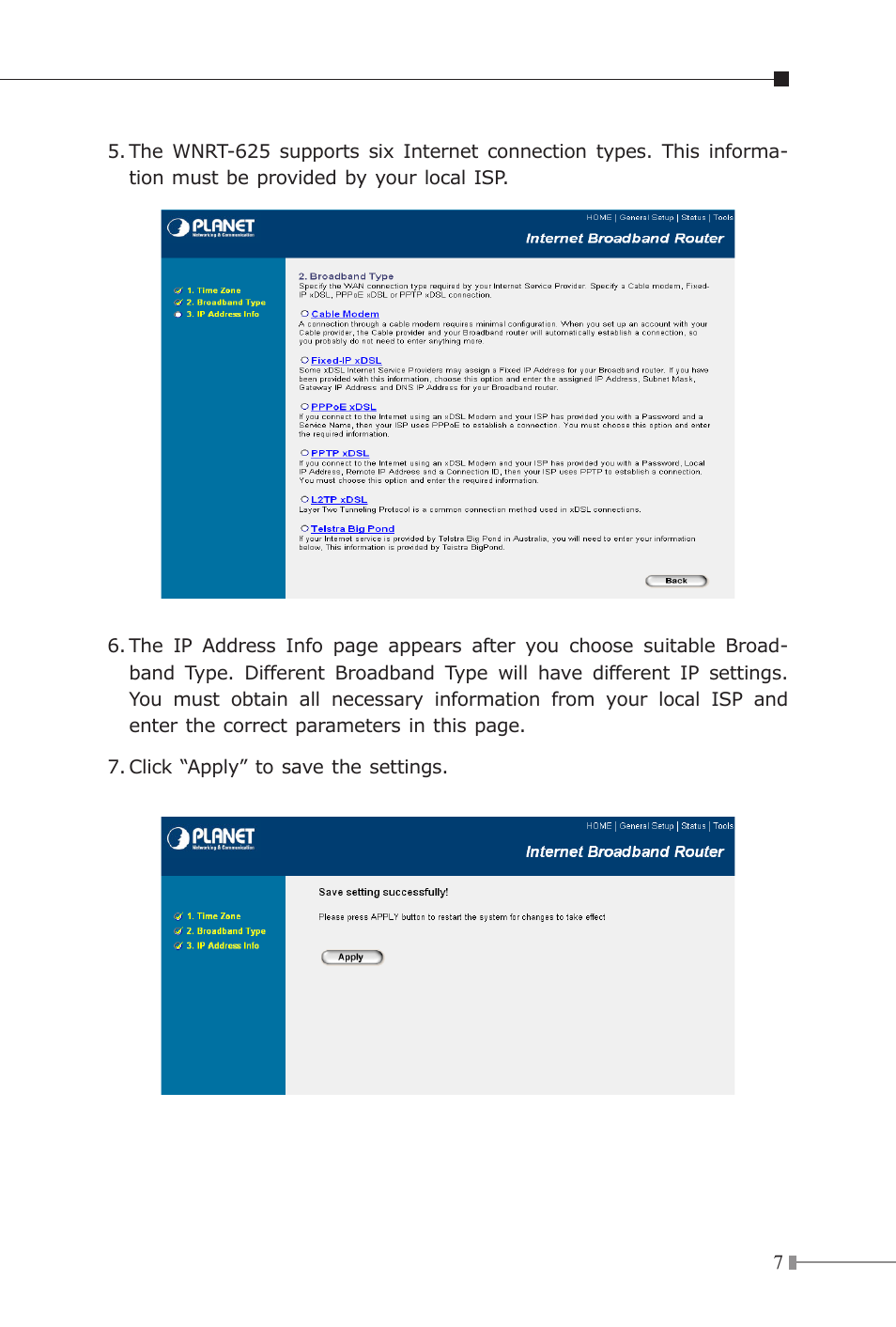 Planet Technology WNRT-625 User Manual | Page 7 / 8