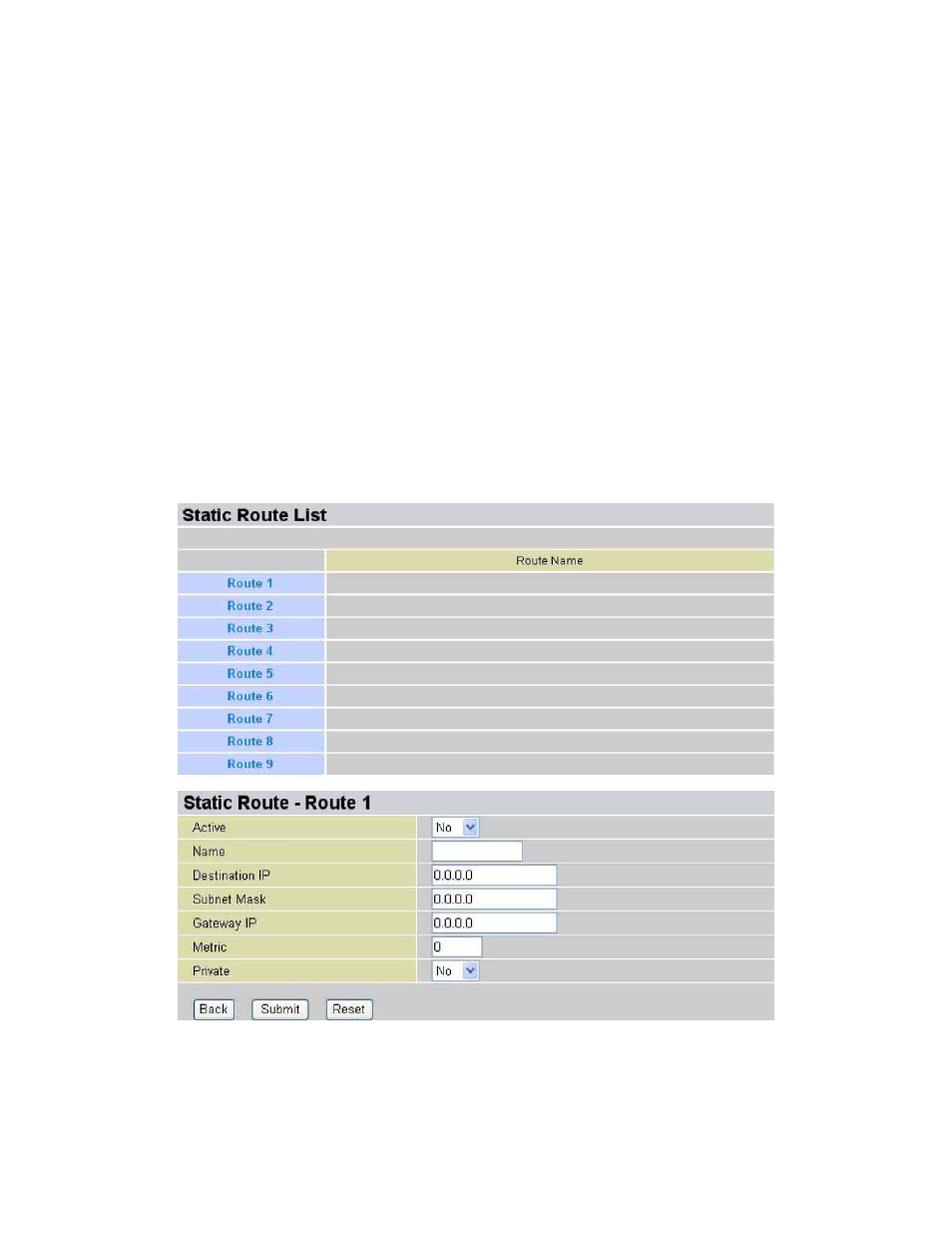 3 static route, 1 current route | Planet Technology ADE-3400 User Manual | Page 54 / 66