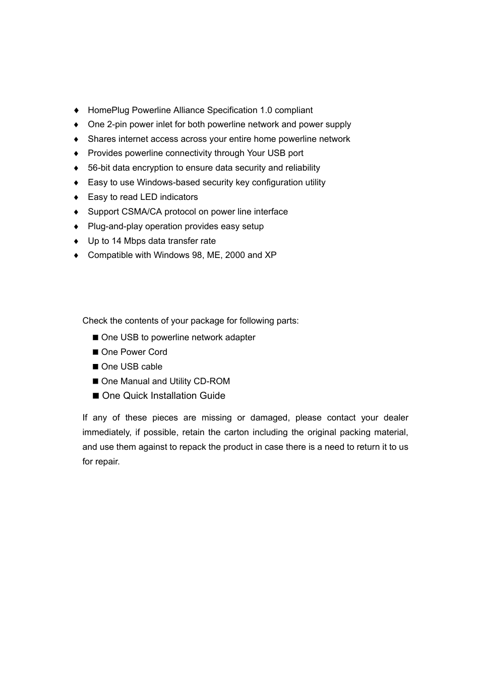 1 features, 2 package contents, 3 hardware description | Planet Technology PL-101E User Manual | Page 8 / 24