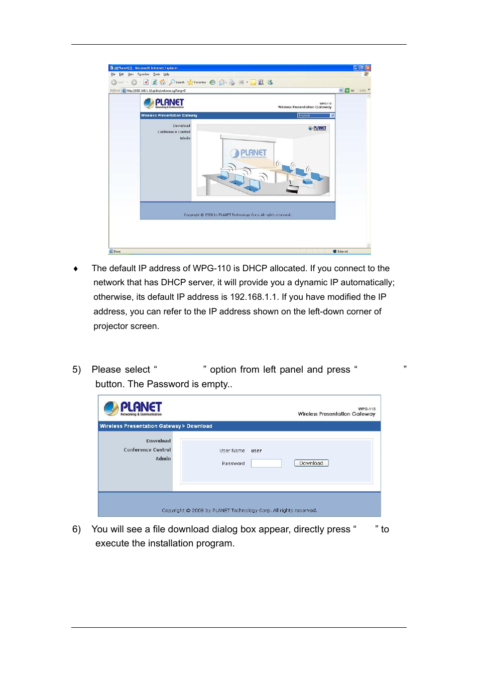 Planet Technology WPG-110 User Manual | Page 9 / 36