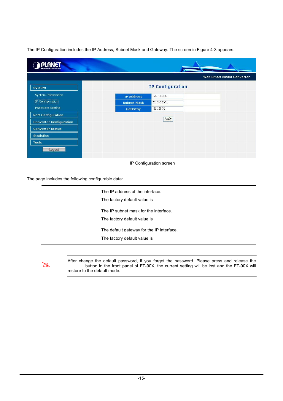 2 ip configuration | Planet Technology FT-90X FT-906A20 User Manual | Page 18 / 40