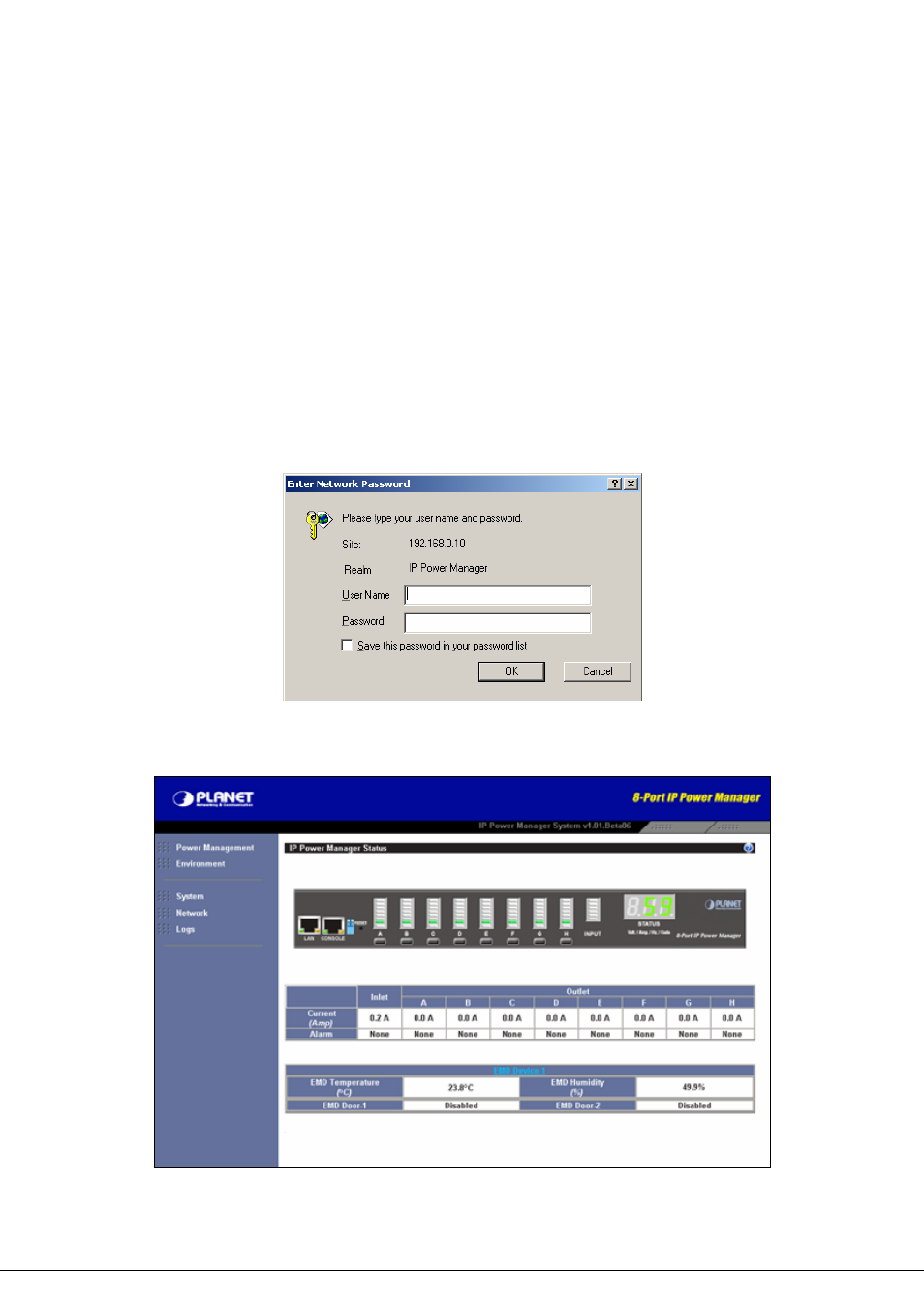 Chapter 6 web configuration | Planet Technology 8-Port IP Power Manager IPM-8001 User Manual | Page 29 / 58