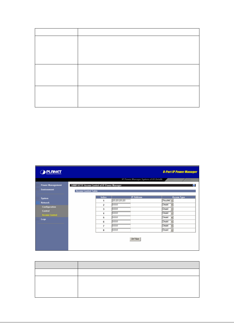 3 access control, Access control | Planet Technology 8-Port IP Power Manager IPM-8001 User Manual | Page 47 / 58