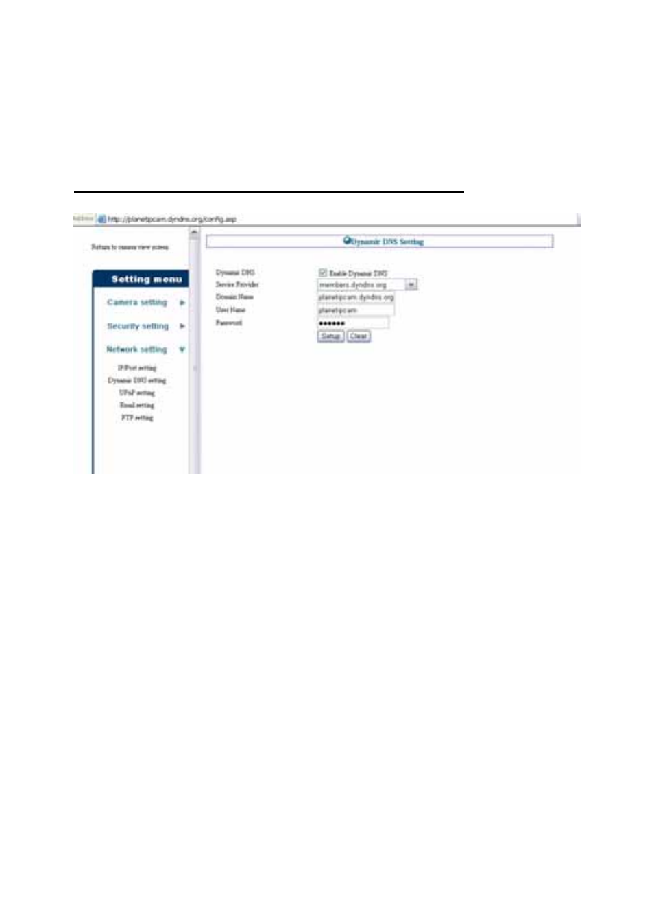 Network setting > dynamic dns setting | Planet Technology ICA-210W User Manual | Page 42 / 101