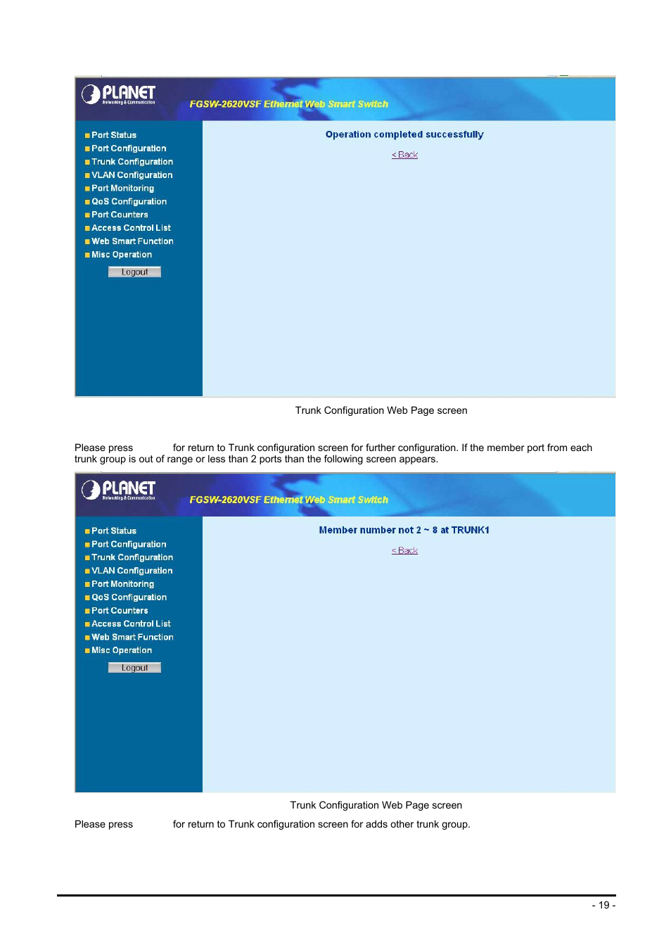 Planet Technology FGSW-2624SF User Manual | Page 19 / 89