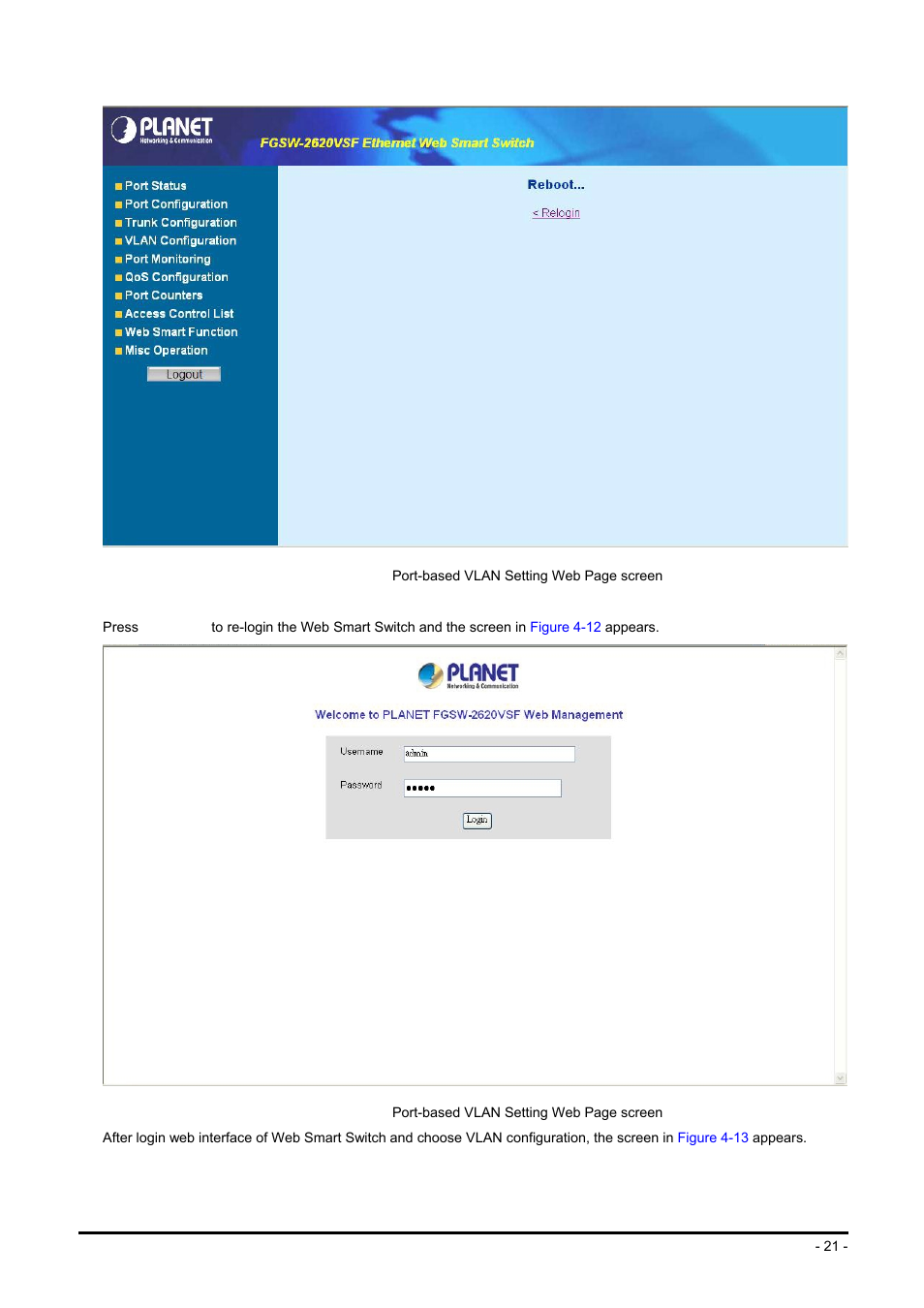Planet Technology FGSW-2624SF User Manual | Page 21 / 89