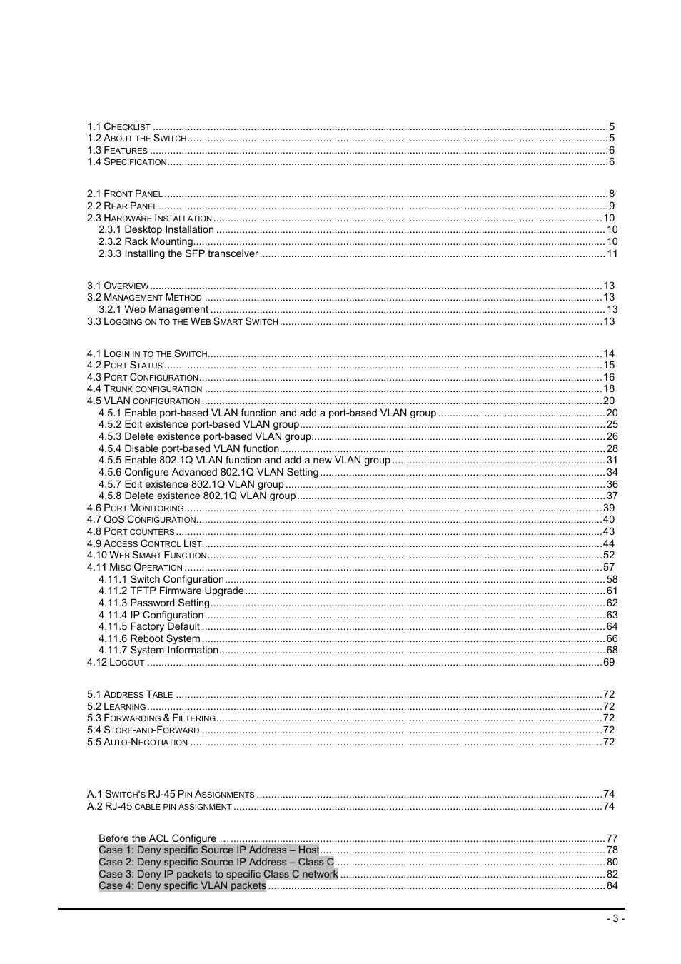 Planet Technology FGSW-2624SF User Manual | Page 3 / 89