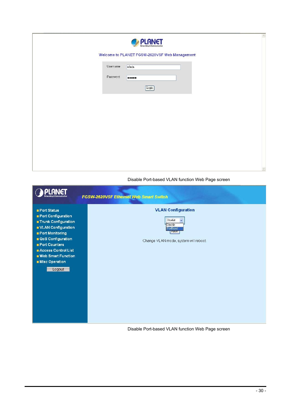 Planet Technology FGSW-2624SF User Manual | Page 30 / 89