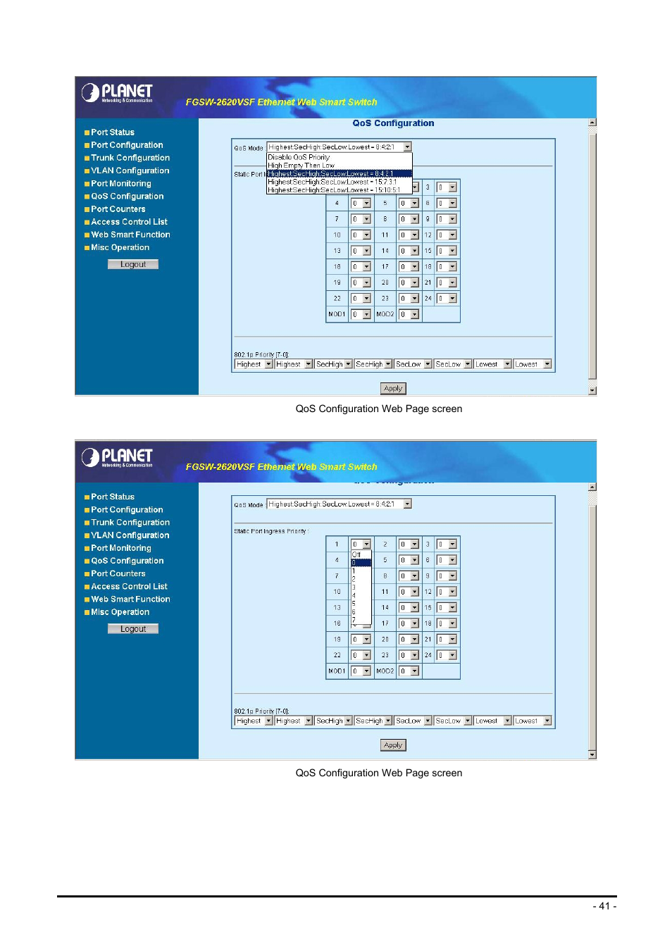 Planet Technology FGSW-2624SF User Manual | Page 41 / 89