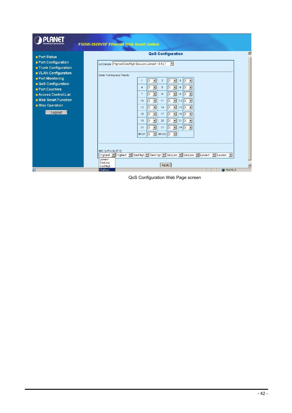 Planet Technology FGSW-2624SF User Manual | Page 42 / 89