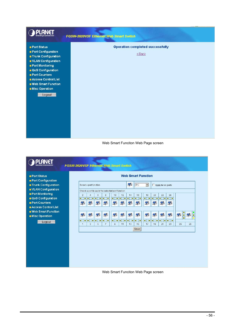 Planet Technology FGSW-2624SF User Manual | Page 56 / 89