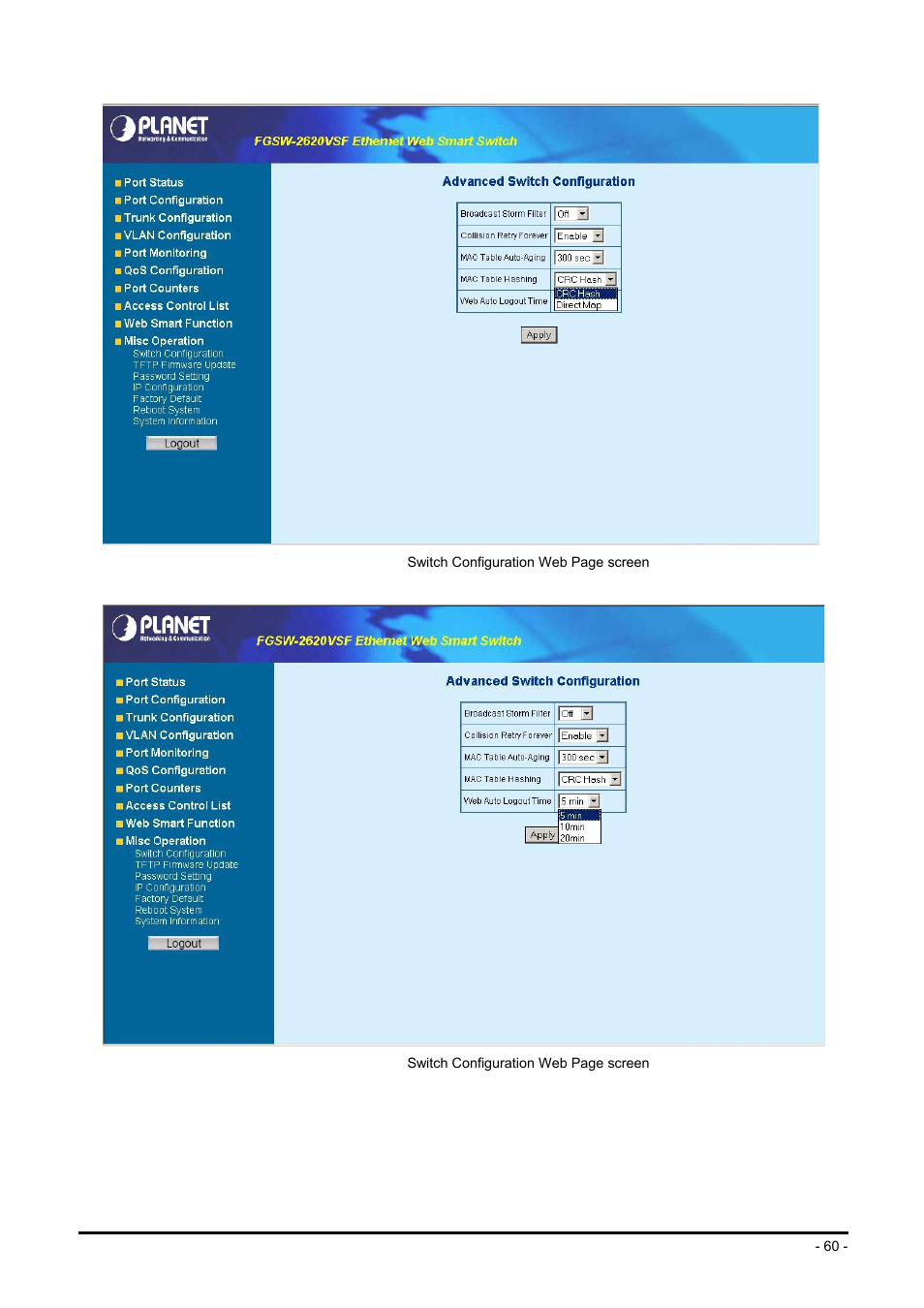 Planet Technology FGSW-2624SF User Manual | Page 60 / 89