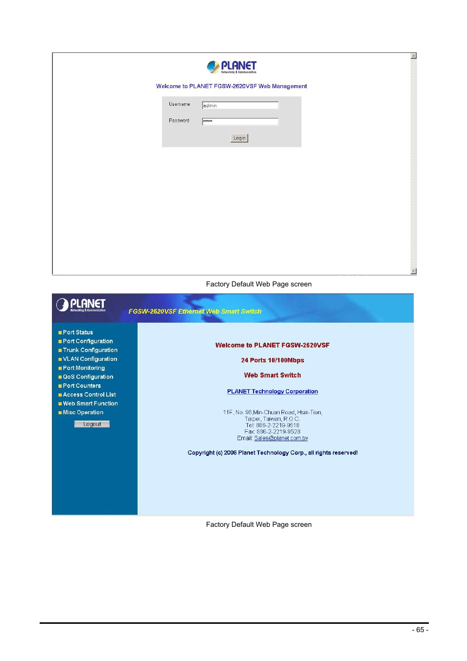 Planet Technology FGSW-2624SF User Manual | Page 65 / 89