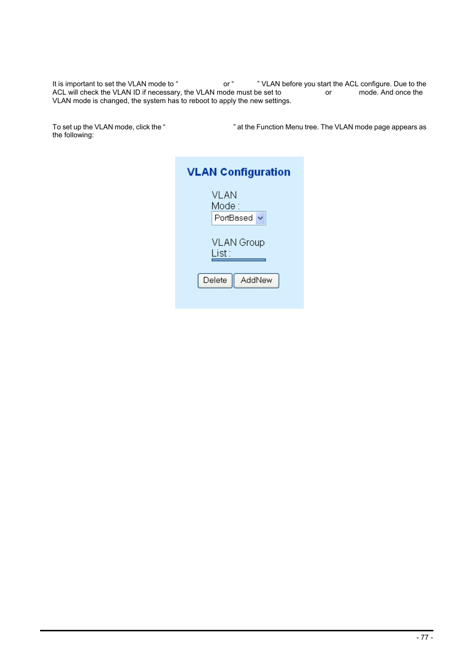 Before the acl configure | Planet Technology FGSW-2624SF User Manual | Page 77 / 89