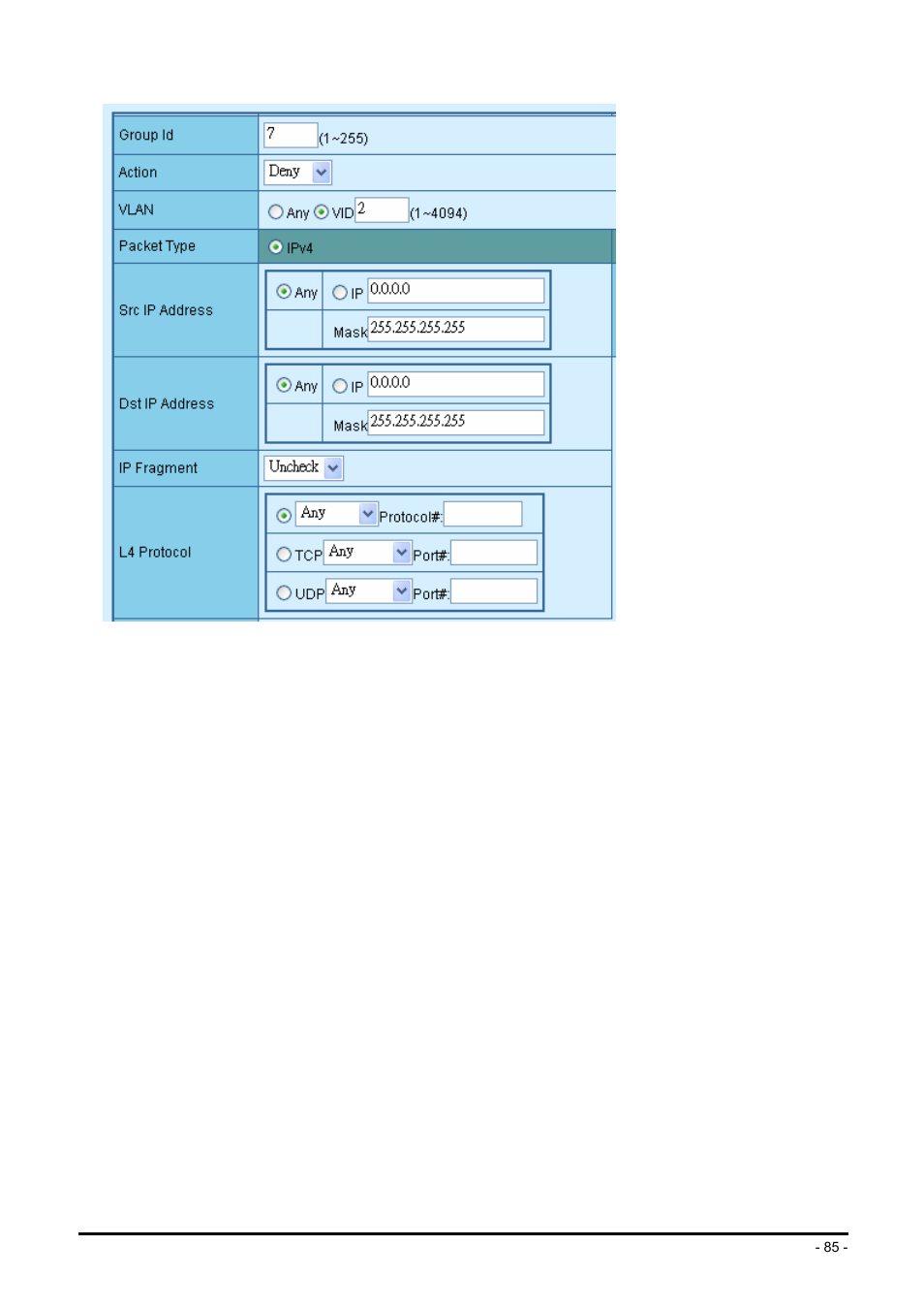 Planet Technology FGSW-2624SF User Manual | Page 85 / 89