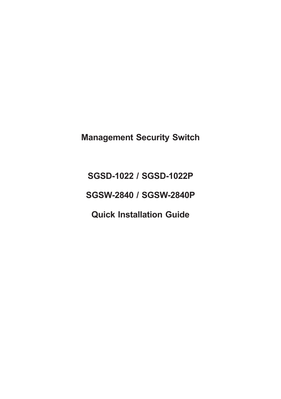 Planet Technology SGSW-2840 User Manual | 12 pages