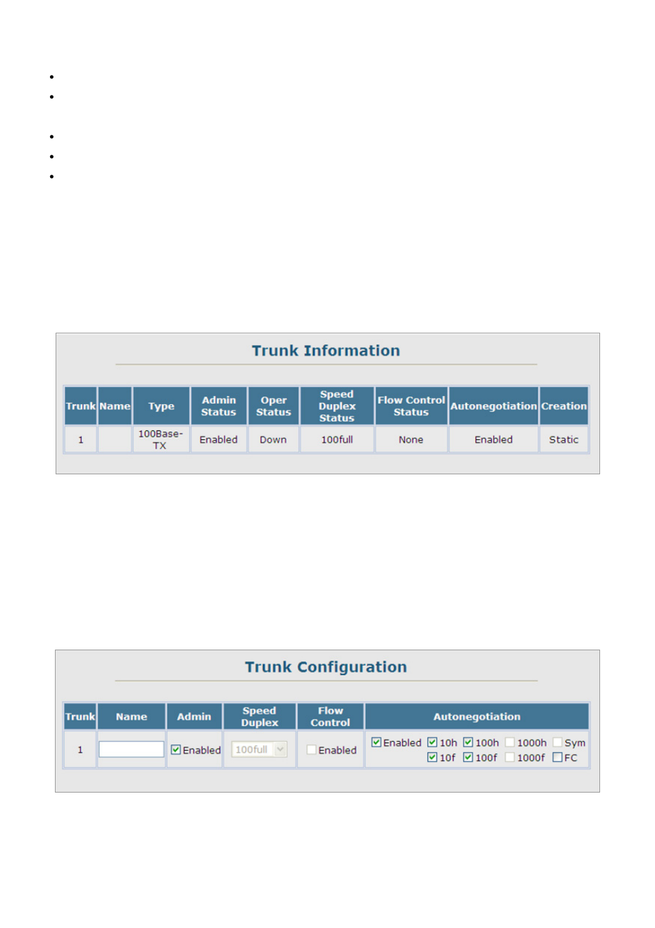 1 trunk information, 2 trunk configuration | Planet Technology SGSD-1022 User Manual | Page 130 / 688