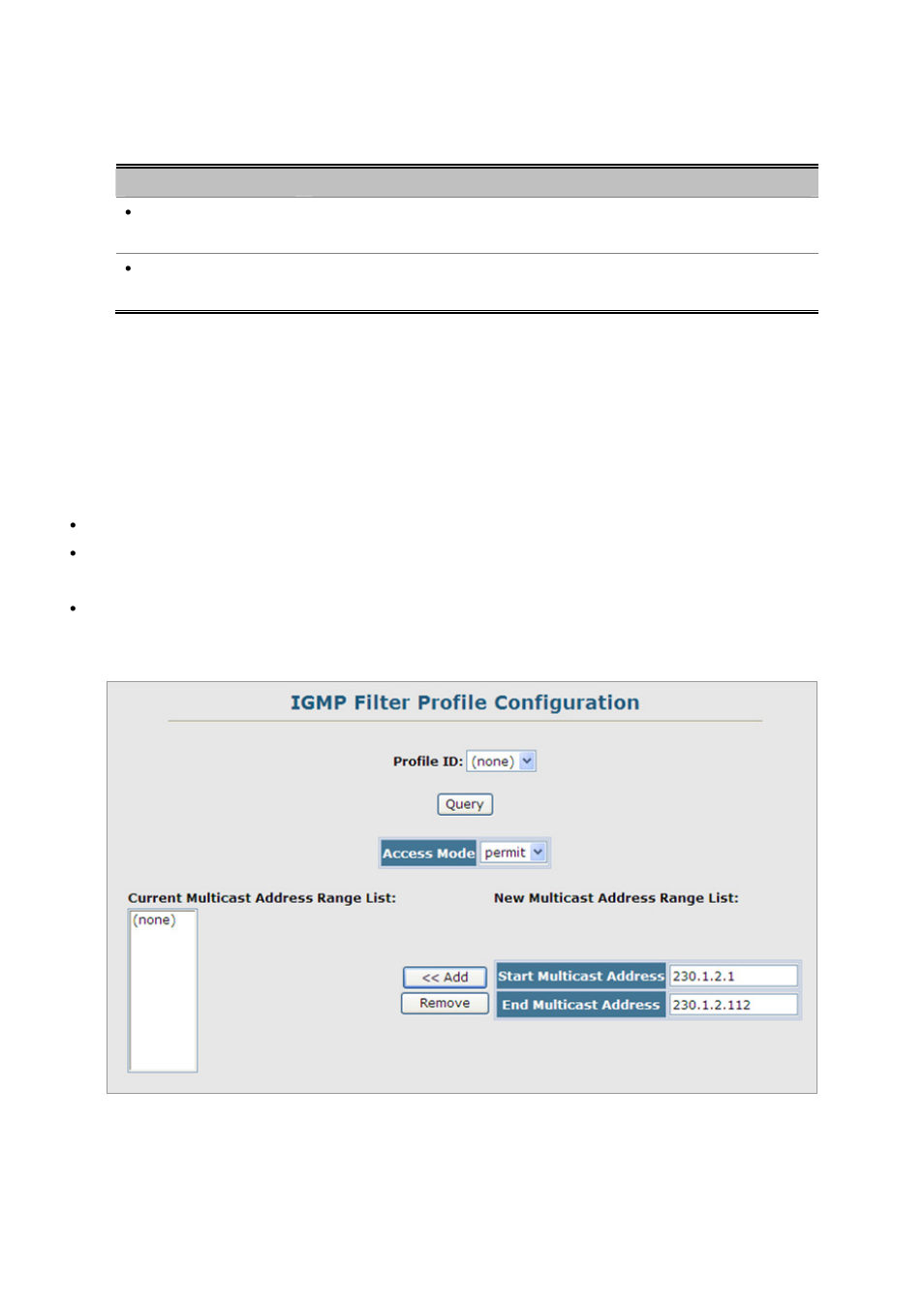 2 igmp filter profile configuration | Planet Technology SGSD-1022 User Manual | Page 215 / 688