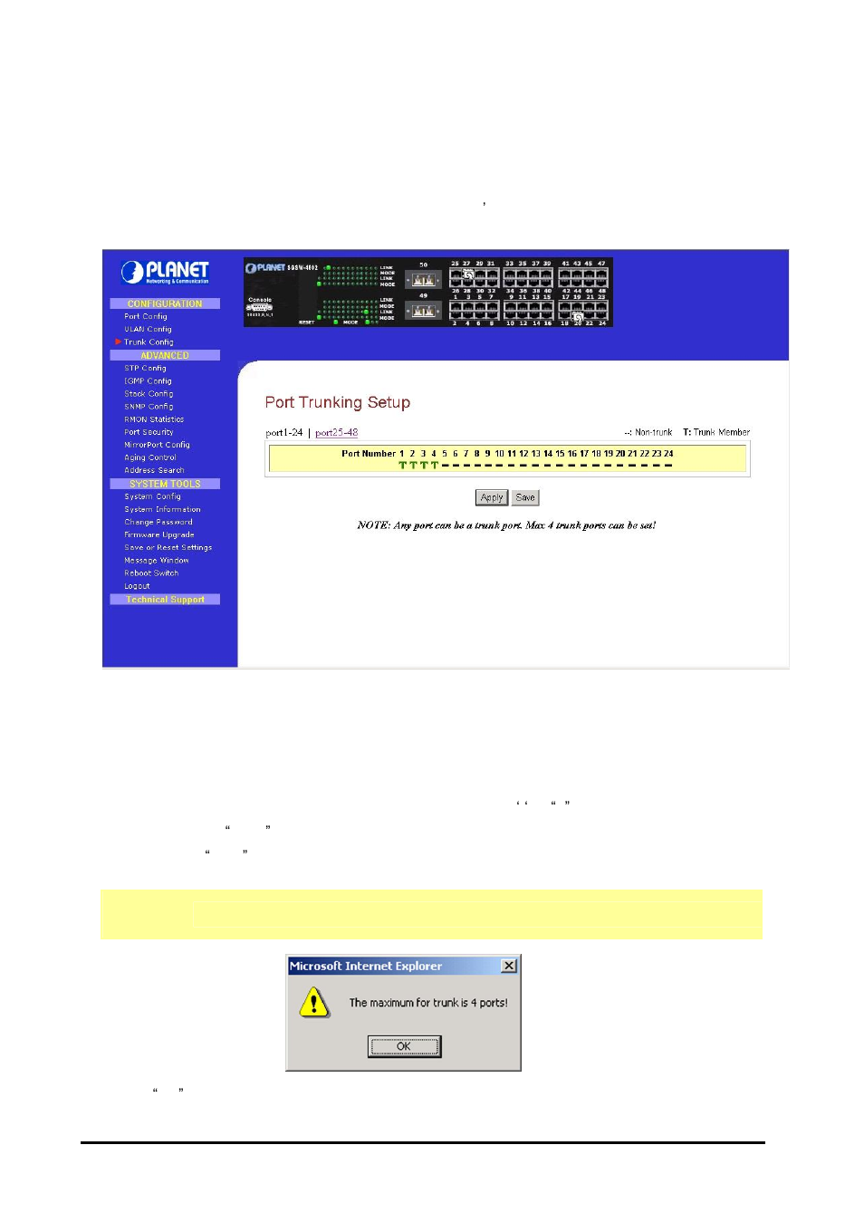 5 trunk config | Planet Technology SGSW-4802 User Manual | Page 16 / 80