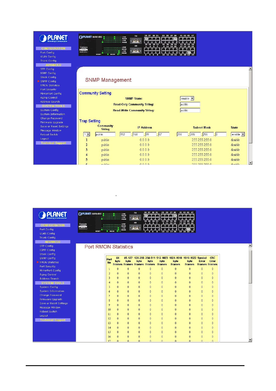 11 rmon statistics | Planet Technology SGSW-4802 User Manual | Page 25 / 80