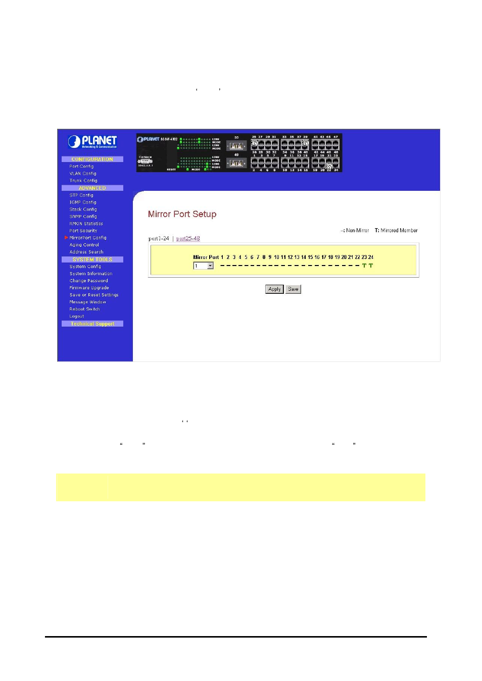 13 mirror port | Planet Technology SGSW-4802 User Manual | Page 28 / 80