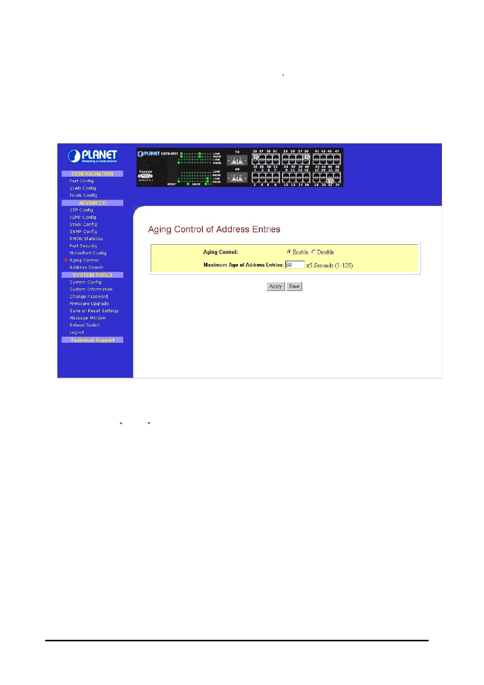 14 aging control, 15 address search | Planet Technology SGSW-4802 User Manual | Page 29 / 80