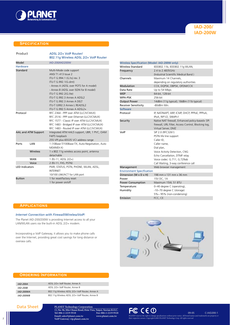 Planet Technology IAD-200 User Manual | Page 2 / 2