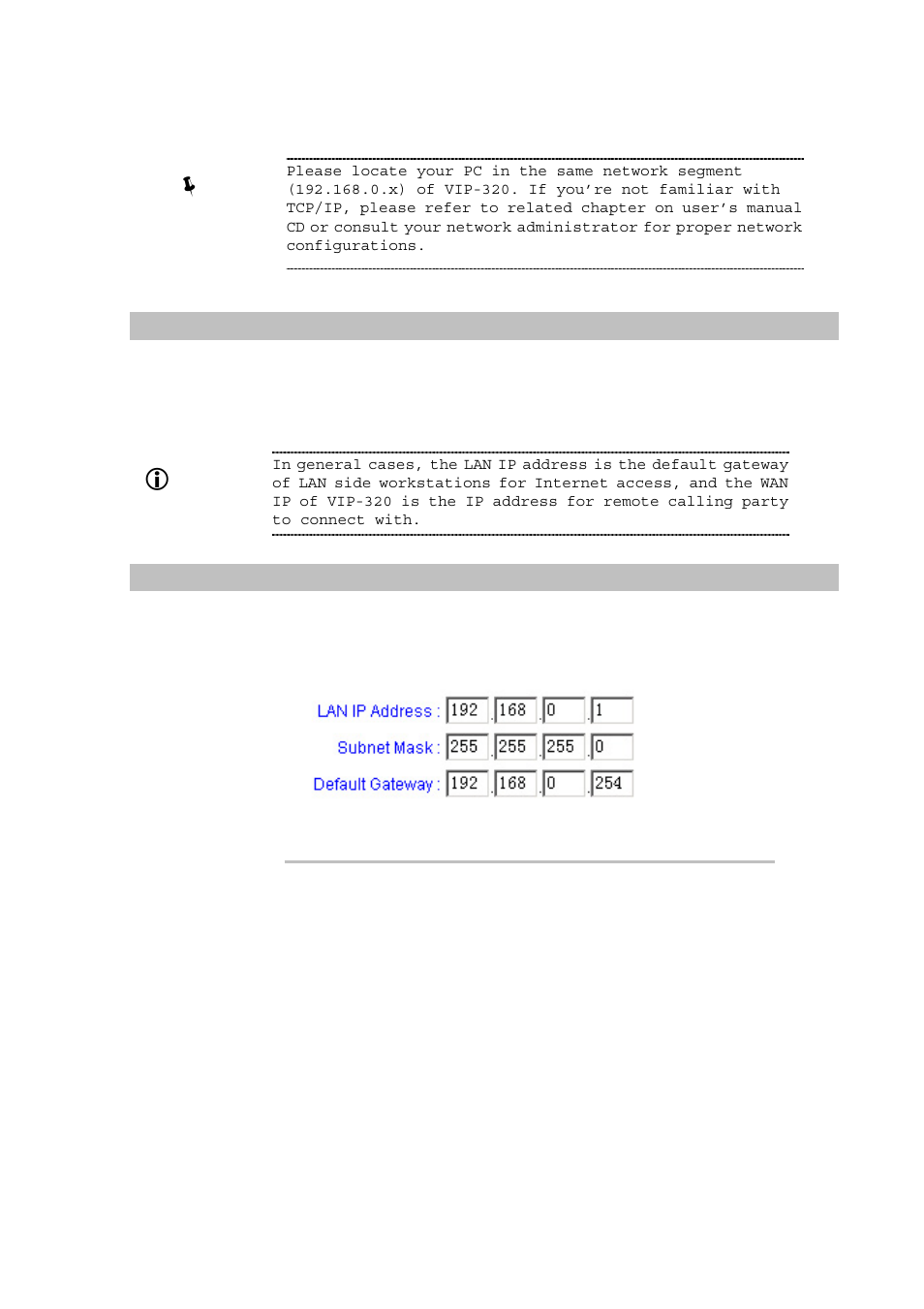 Lan/wan interface quick configurations, Hint | Planet Technology VIP-320 User Manual | Page 14 / 51