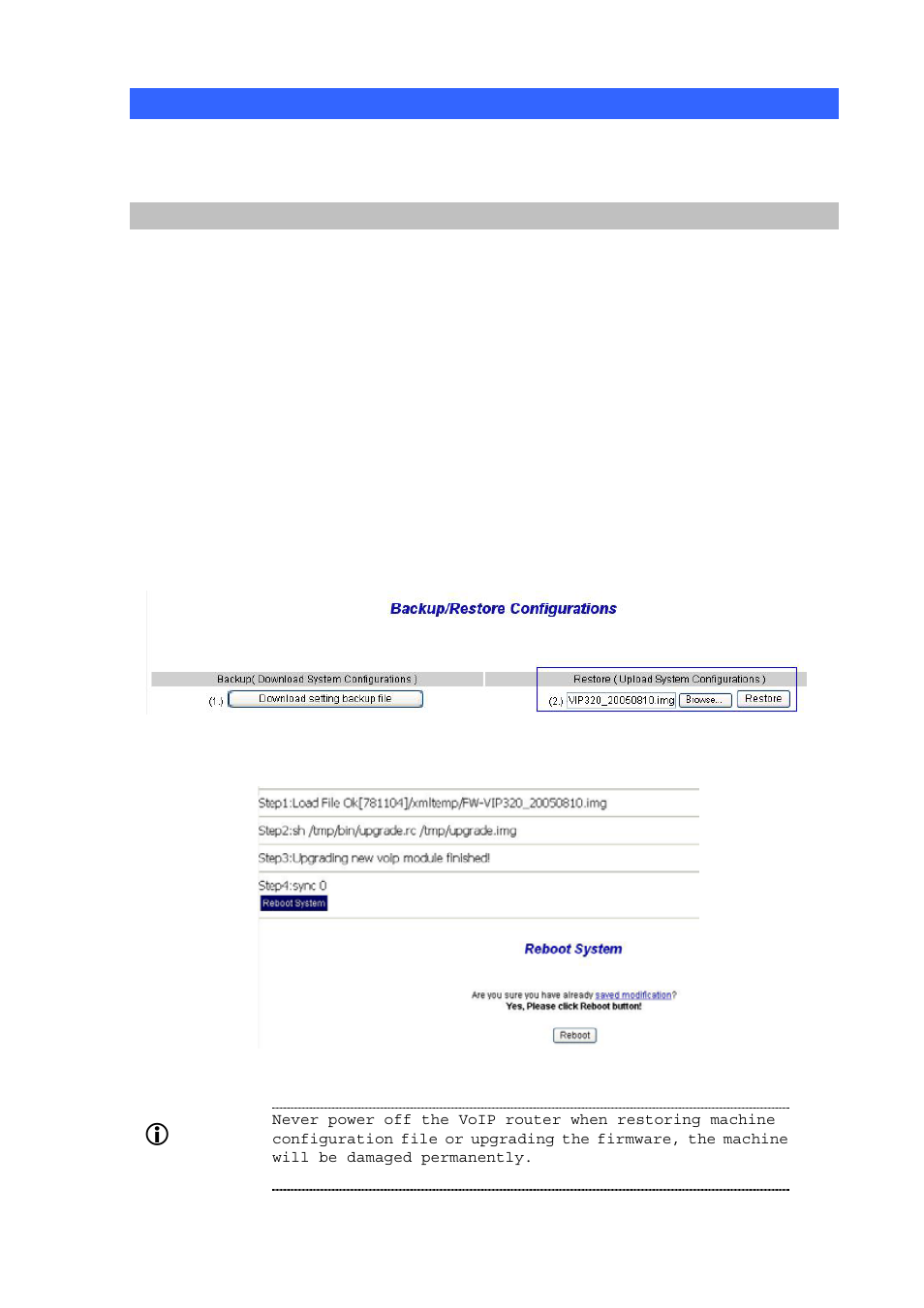 System maintenance, Configurations, Hint | Planet Technology VIP-320 User Manual | Page 39 / 51