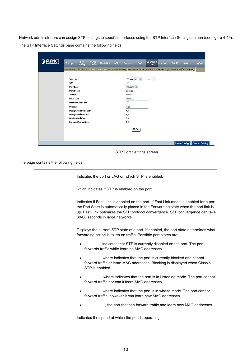 3 stp port settings | Planet Technology WGSW-48040 User Manual | Page 102 / 371