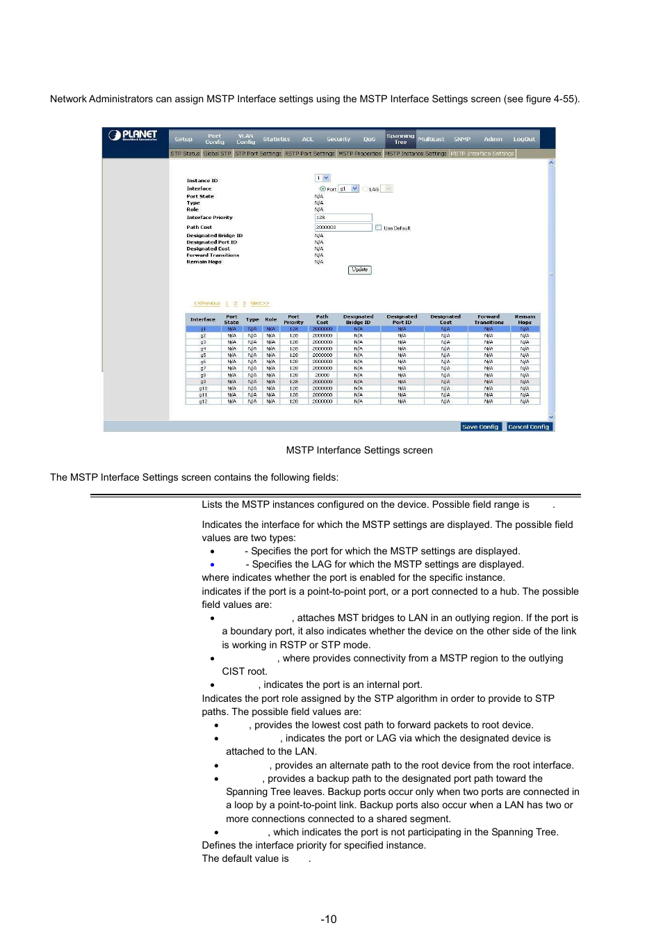 7 mstp interface settings | Planet Technology WGSW-48040 User Manual | Page 109 / 371