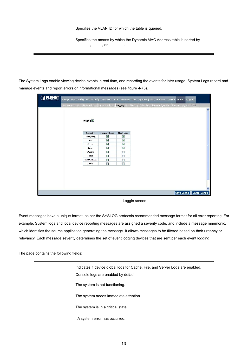 4 logging | Planet Technology WGSW-48040 User Manual | Page 132 / 371