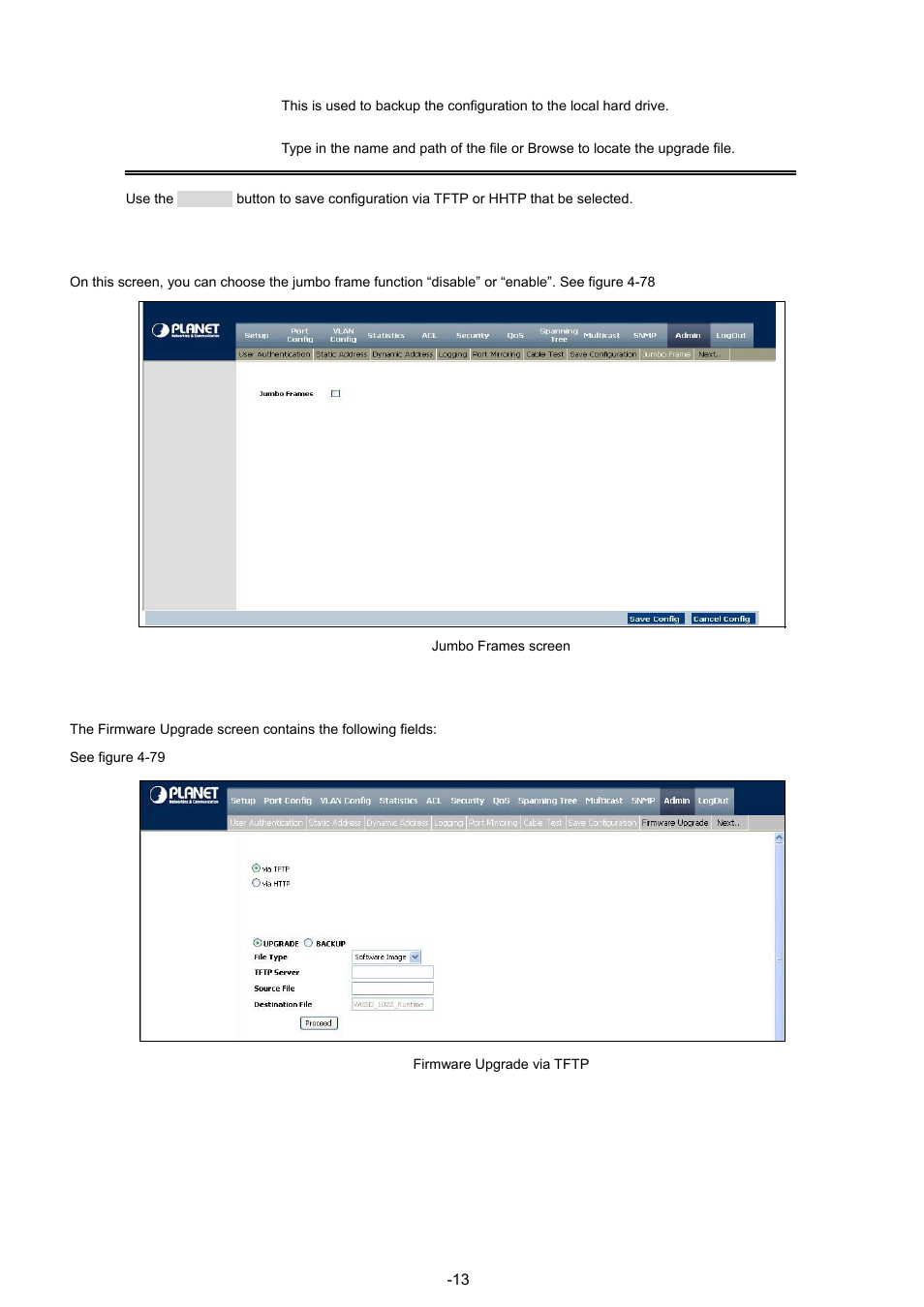 8 jumbo frame, 9 firmware upgrade | Planet Technology WGSW-48040 User Manual | Page 136 / 371