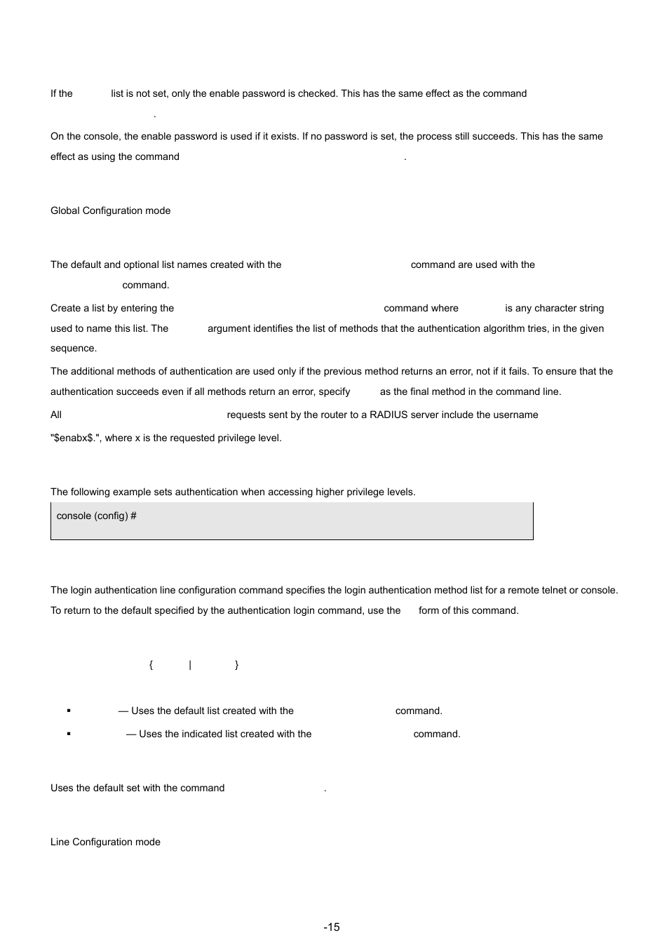 3 login authentication, Default configuration, Command mode | User guidelines, Example, Syntax | Planet Technology WGSW-48040 User Manual | Page 151 / 371