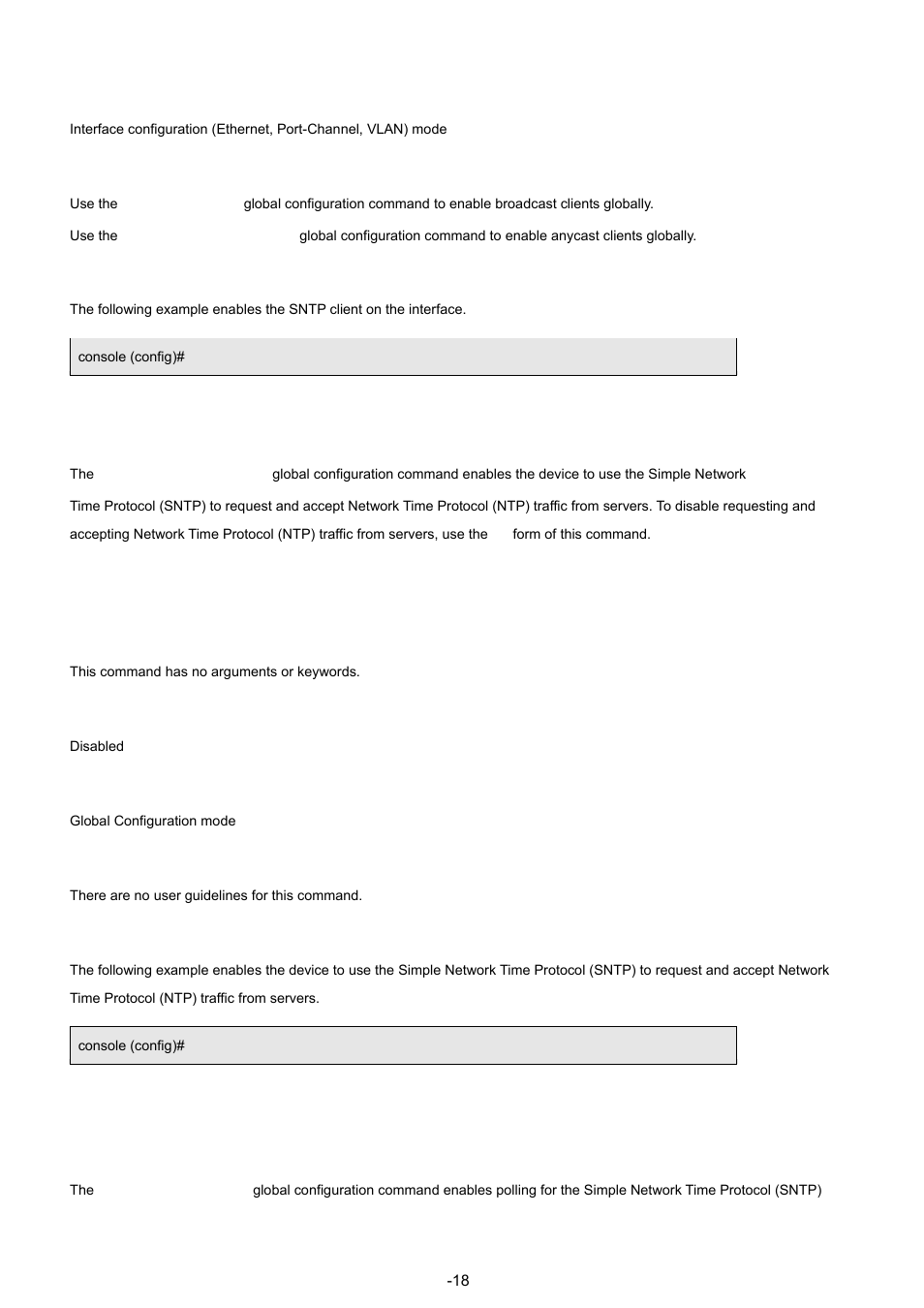 12 sntp unicast client enable, 13 sntp unicast client poll | Planet Technology WGSW-48040 User Manual | Page 180 / 371