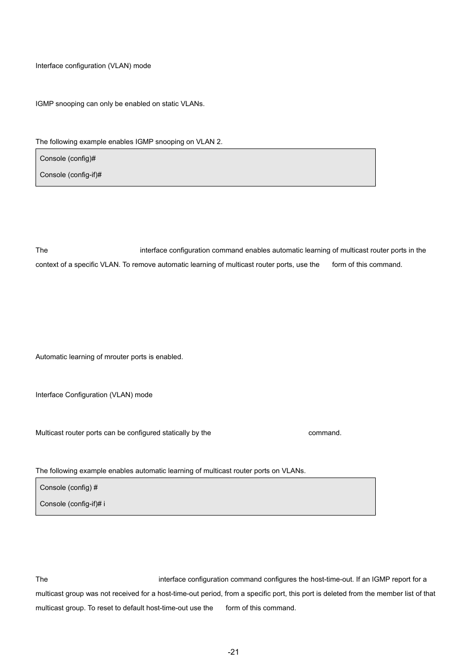 3 ip igmp snooping mrouter, 4 ip igmp snooping host-time-out | Planet Technology WGSW-48040 User Manual | Page 215 / 371