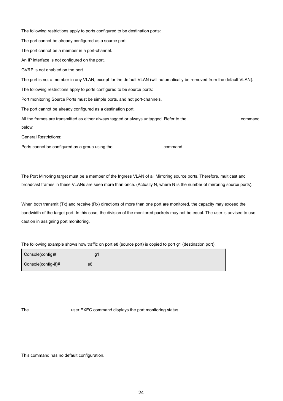 2 show ports monitor, Example, Syntax | Default configuration | Planet Technology WGSW-48040 User Manual | Page 244 / 371