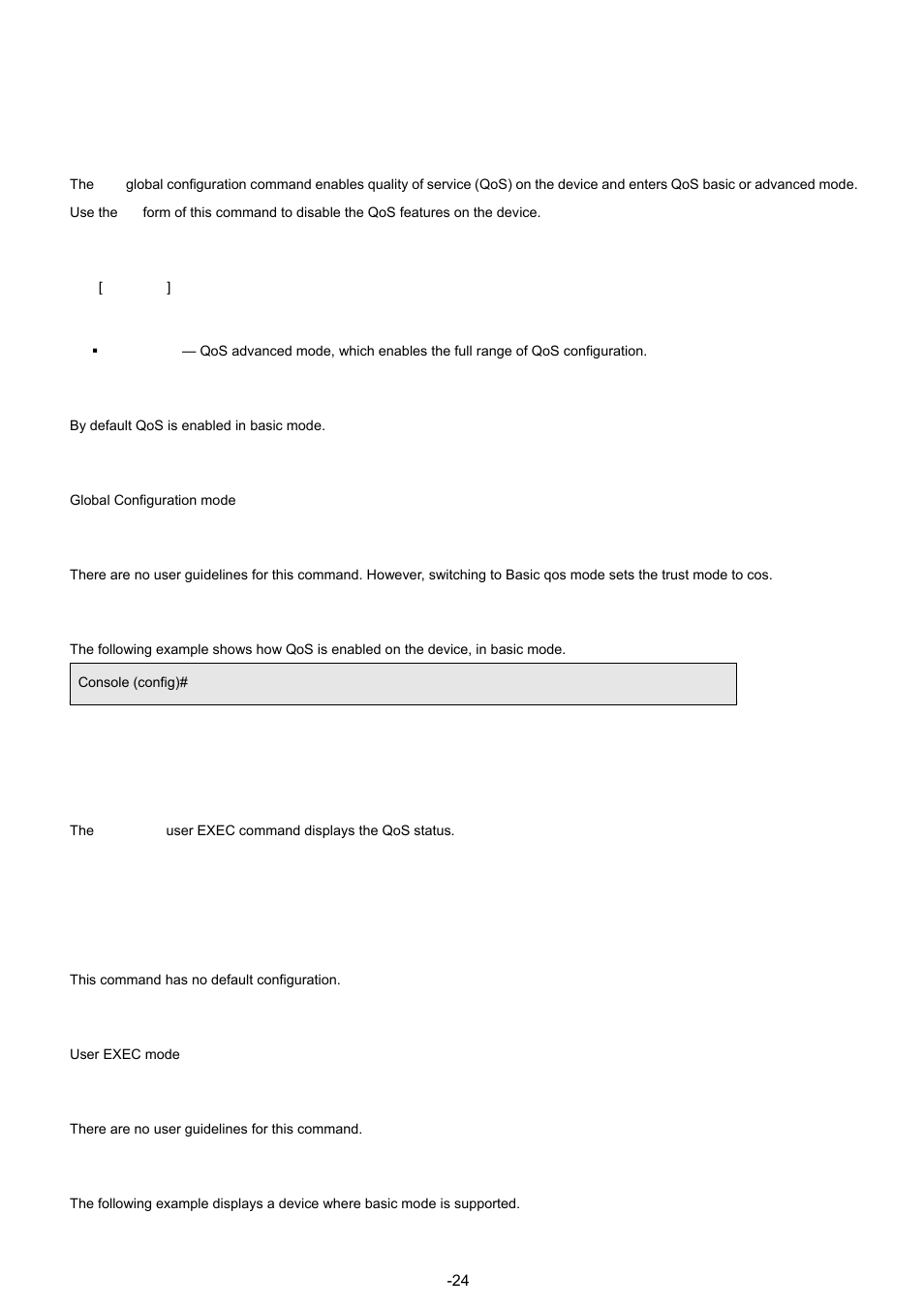 17 qos commands, 1 qos, 2 show qos | Planet Technology WGSW-48040 User Manual | Page 246 / 371