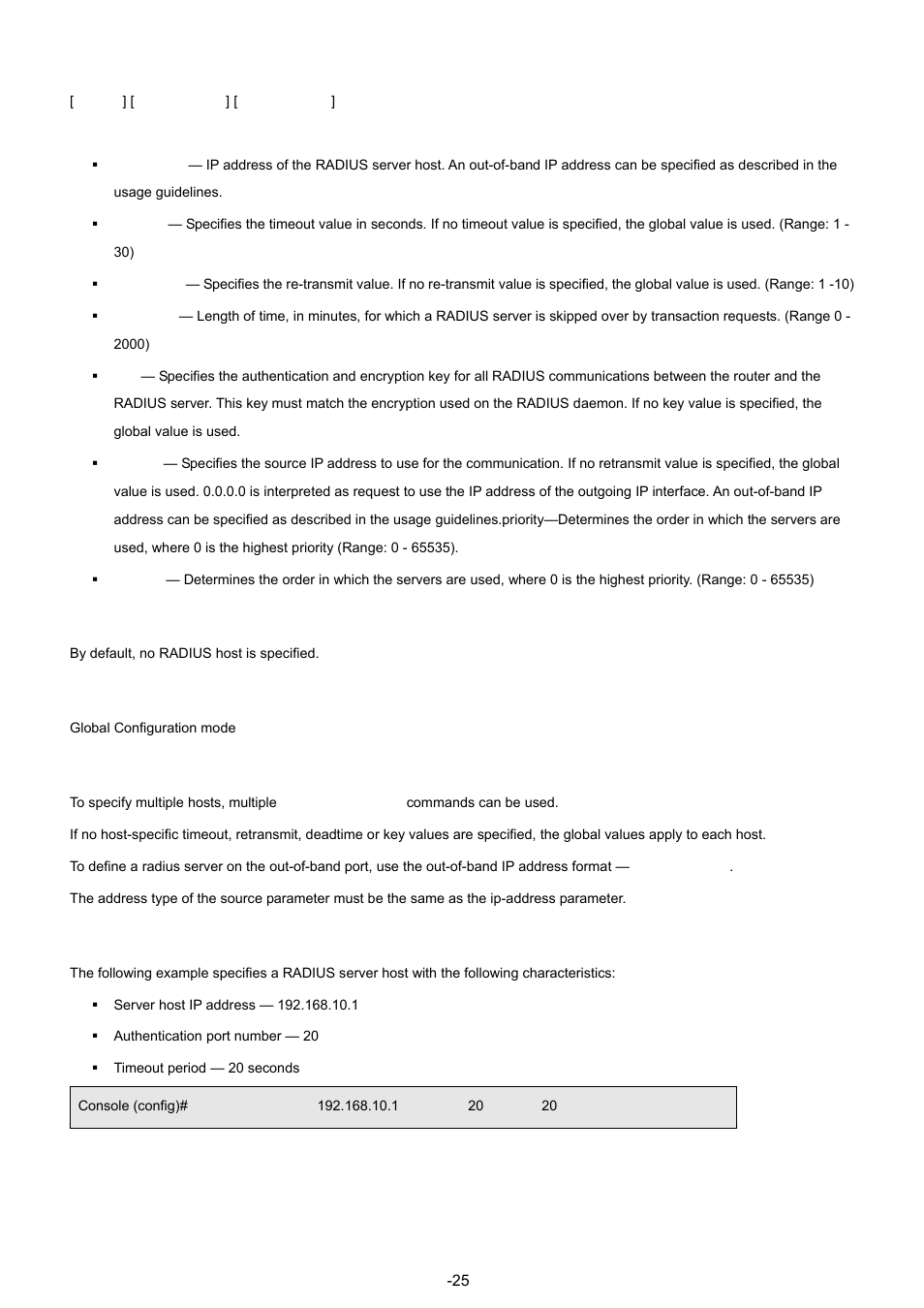 Default configuration, Command mode, User guidelines | Example | Planet Technology WGSW-48040 User Manual | Page 258 / 371