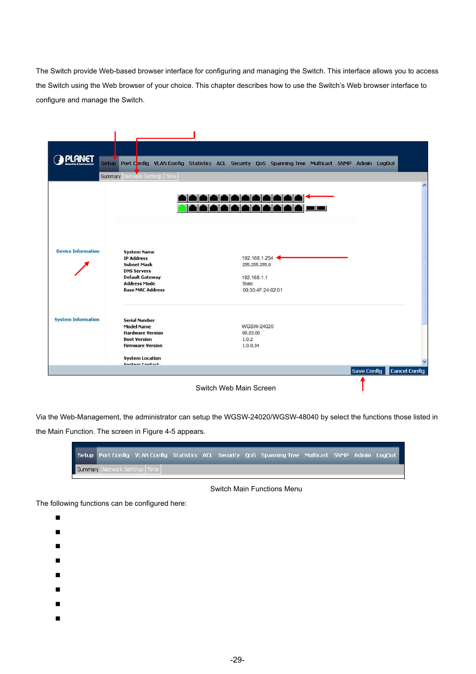 1 main screen | Planet Technology WGSW-48040 User Manual | Page 29 / 371